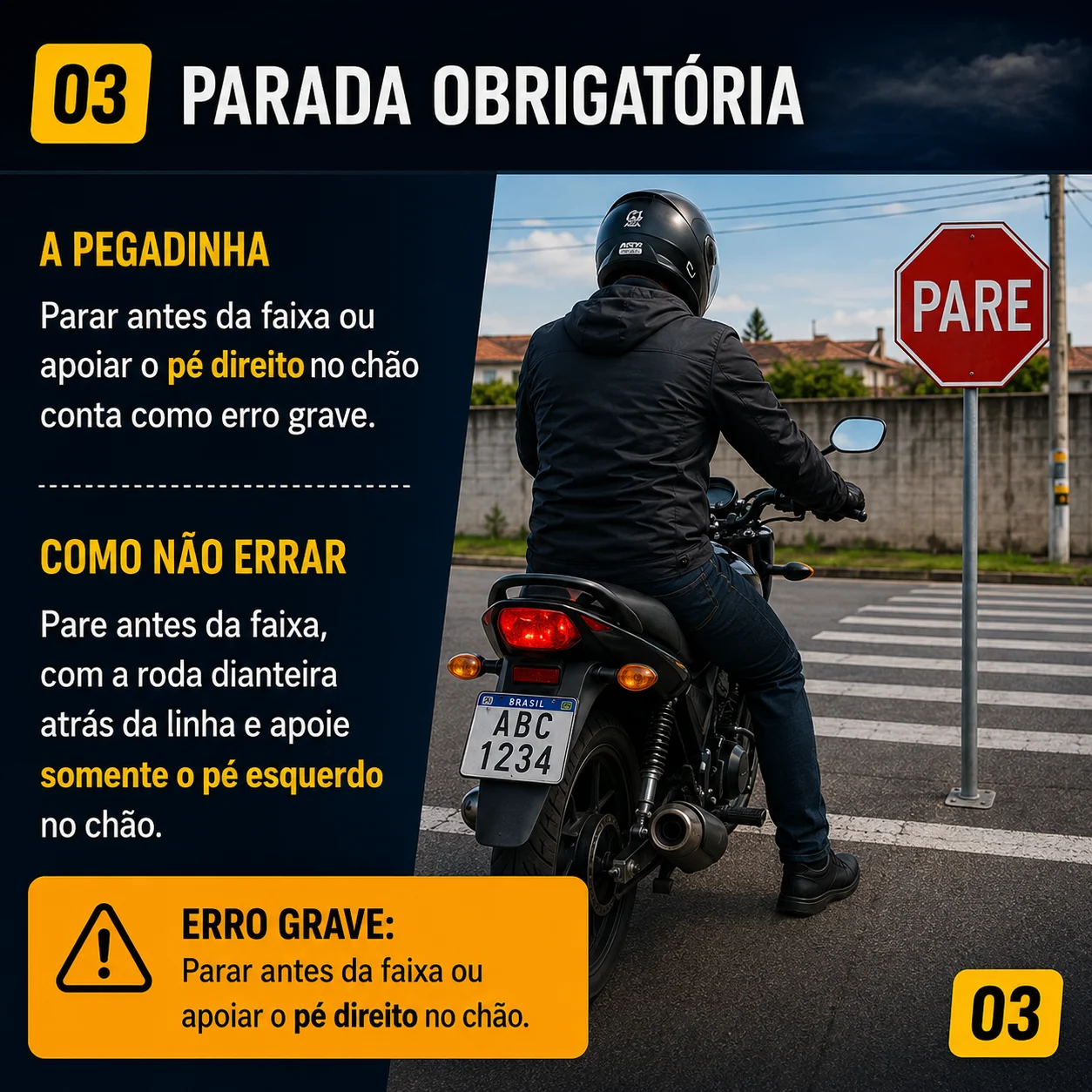 Como executar corretamente a parada obrigatória