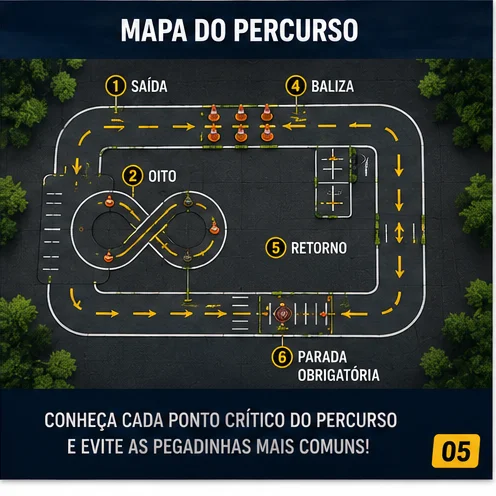 Mapa dos pontos críticos do percurso da prova de moto