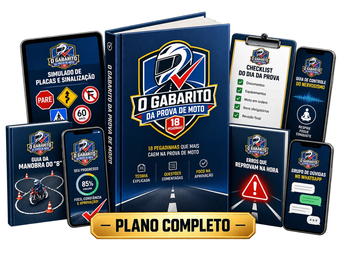 Mockup do Plano Completo com o Gabarito e os bônus de preparação